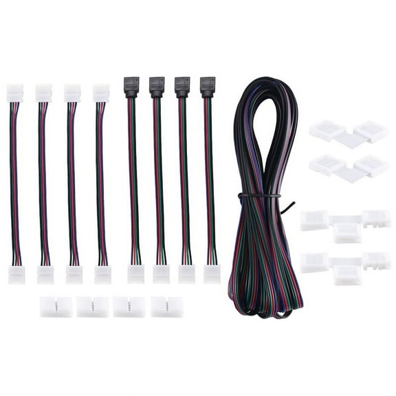 TOP! 16.4FT(5M) 4-Pin RGB LED Strip Extension Cable,LED Strips Connectors Kits for 5050 Flexible Light