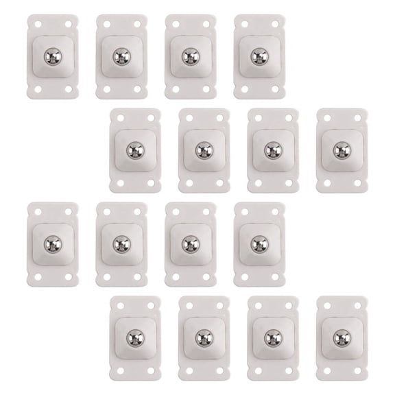 TOP! 16 Pcs Self Adhesive Wheels for Storage Boxes 360 Degree Rotation Stainless Steel Pulley Ball Casters 4.5 x 2.8cm(White)