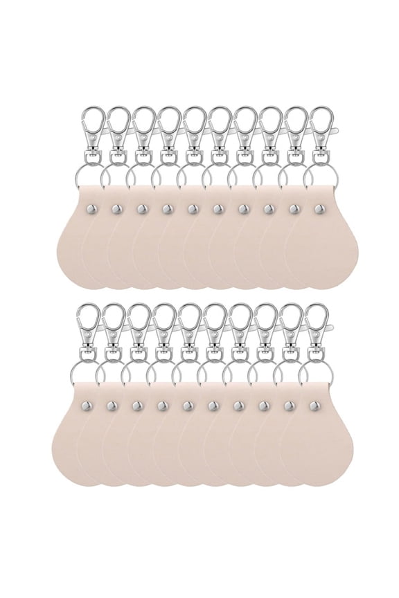 TOP! 20 Pieces PU Leather Key Fob Kits Blank Keychains for Laser Engraving Keychain with Swivel Hook DIY Crafts