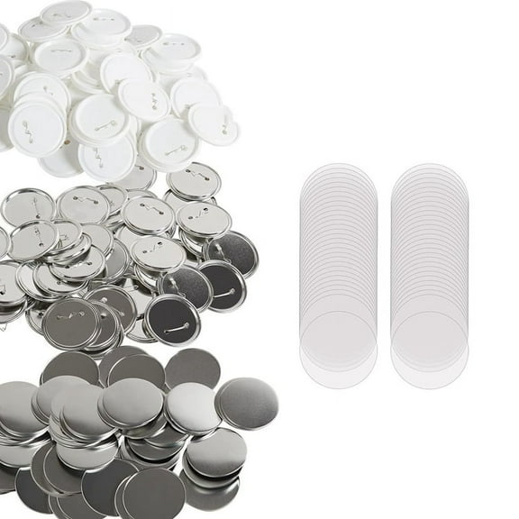 TOP! 200 Sets 3 Inch 75mm Pin Back Button Parts for Maker Machine, DIY Round Badge