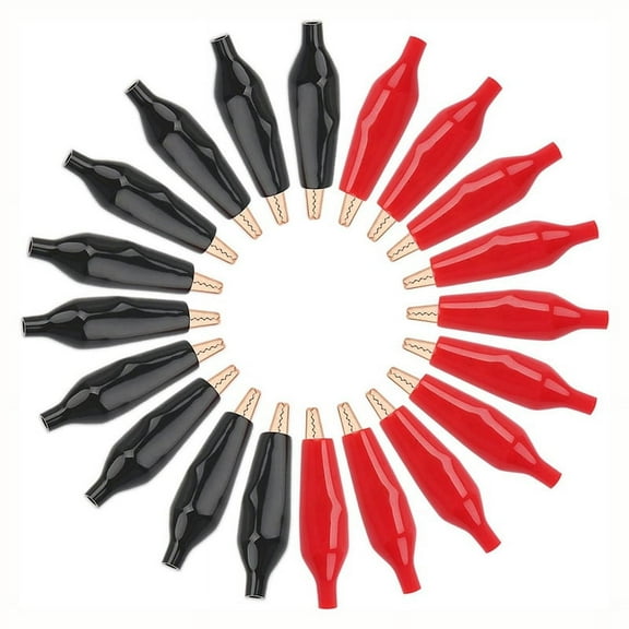 TOP! 20Pc Copper Alligator Electric Clip Soft Insulated Cover Electrical Test Gator Jumper Clips