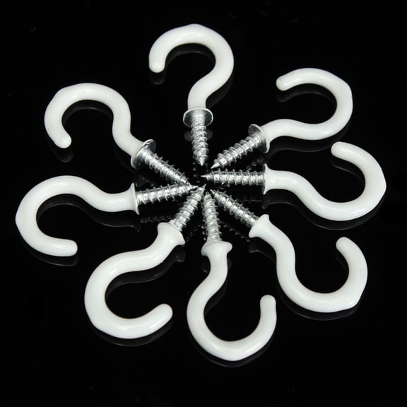 TOP! 20x PVC Coated Stainless Steel Screw In Cup Hooks Ring Plant Jewelry Hanger Holder Dining Bar Tool S