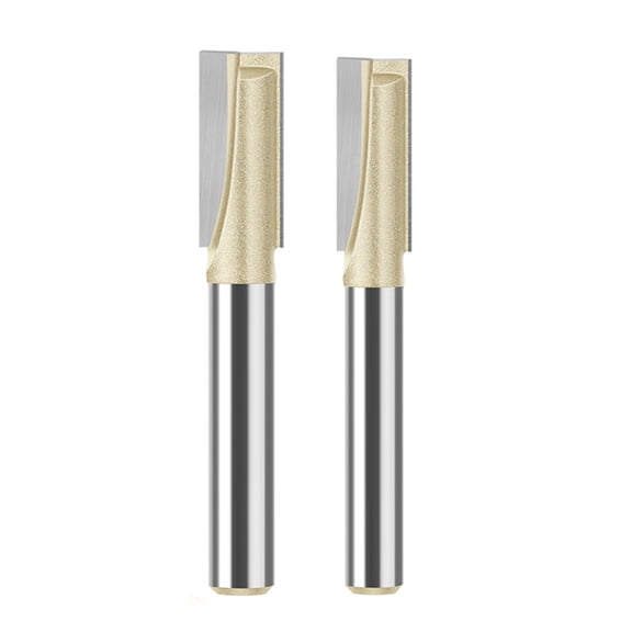 TOP! 2PCS Bottom Cleaning Router Bits for Wood Woodworking 2 Flutes Flat Slotted Carbide Cutter 1/4x1/4 1/4x5/16