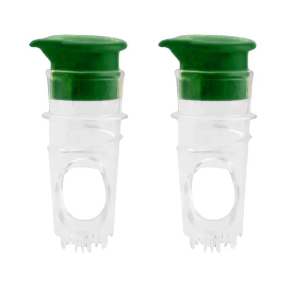 TOP! 2pcs Manual Lemon Juice Squeezing Plastic Citrus Juicer Fruit Pouring Tool Yellow + Green