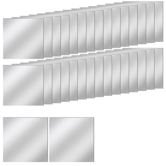TOP! 30 PCS Acrylic Mini Mirror Tiles Self Adhesive, 4 Inches Square High-Definition Tiny for Crafts 10x10cm