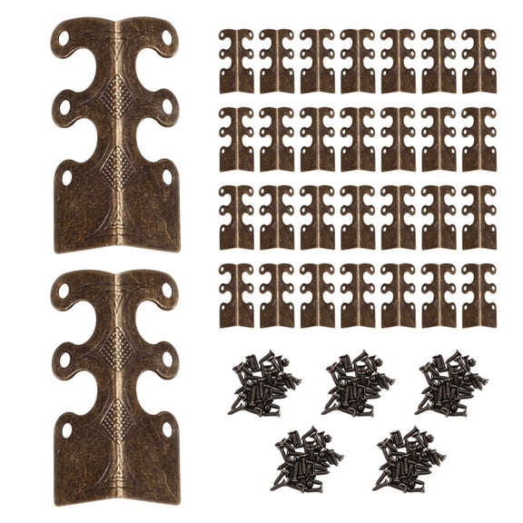 TOP! 30PCS Corner Protectors, Baseboard Vintage Metal Protector Bronze