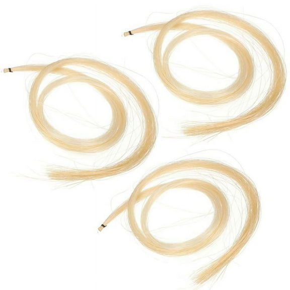 HOT! 3Pcs Hank 31-31.5 Inch Genuine Mongolian Horse Hair for Violin, Viola, Cello, Bass Bow,Photo Color