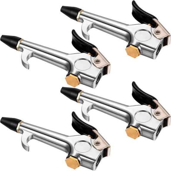 TOP! 4 Pieces 1/4 NPT Lever Blow Air Nozzle Dust Cleaning Blower with Rubber for Home Shop Garage Industry