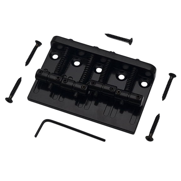TOP! 4 String Hardtail Bass Guitar Bridge for Precision PB Style Bass, Black