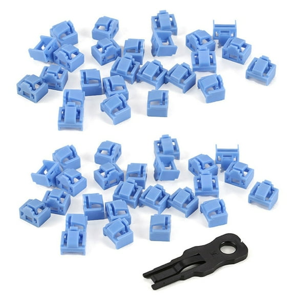 TOP! 400Pcs Blue RJ45 Port Ethernet LAN Hub Anti Dust Cover Plug Cap Blockout Protector with Proprietary Lock and Key