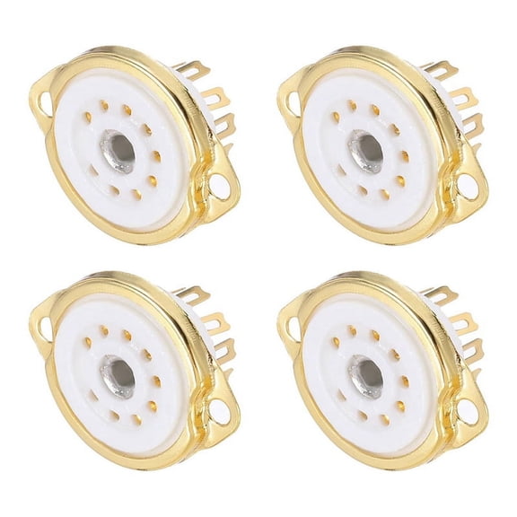 TOP! 4Pcs 9pin Tube Socket Ceramic Socket,Vacuum Protect for 12AX7,12AT7,12AU7,ECC83,ECC82,E88CC,6922