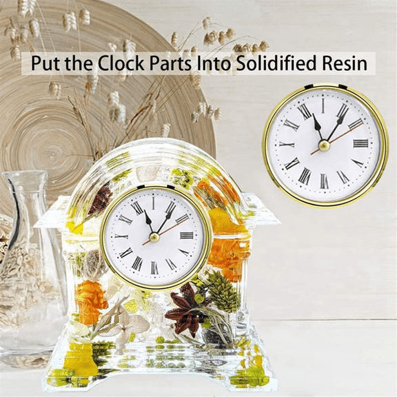 TOP! 4Pcs Clock Parts for Resin Mold,Clock Pieces Epoxy Casting Mold