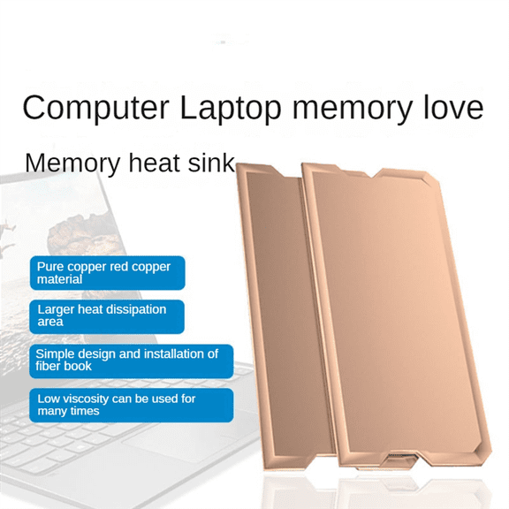 TOP! 4Pcs Copper Laptop Memory Heatsink Heat Dissipation DDR4/5 Sink Plate