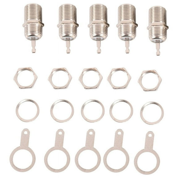 TOP! 5 Pcs F Type Panel Mounted Socket Female Jack Solder Connector Adapter
