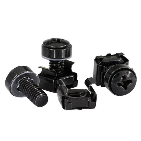 TOP! 50Pcs M6x16mm Computer Rack Mount Cage Screws and Nuts & Washers for Server Cabinet,Rack Screw Nut