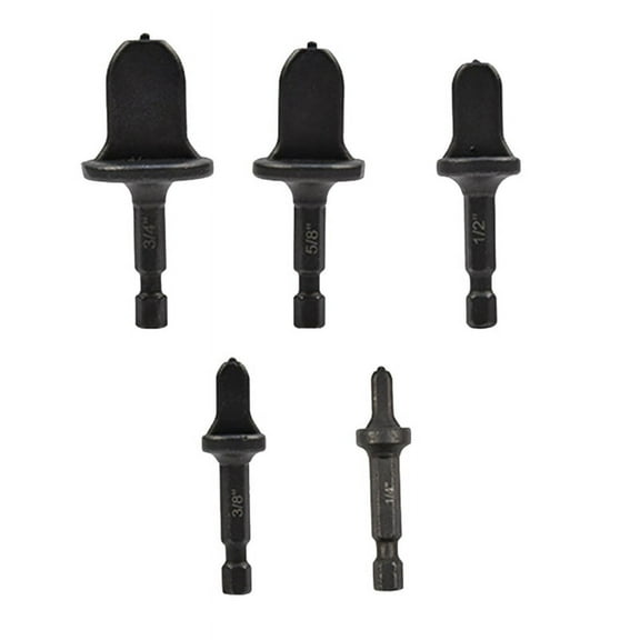 TOP! 5Pcs Flaring Tool Copper Pipe Electric Reamer Air Conditioner Hex Handle Tube Expander Set Swaging Drill Bit