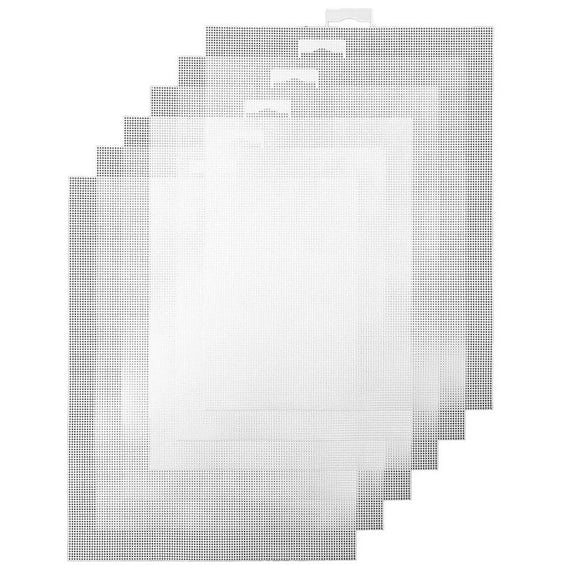 TOP! 6 Pieces Plastic Canvas Sheets, Embroidery Eyelet Nets, Mesh Sheets for DIY Handmade Knitting Projects