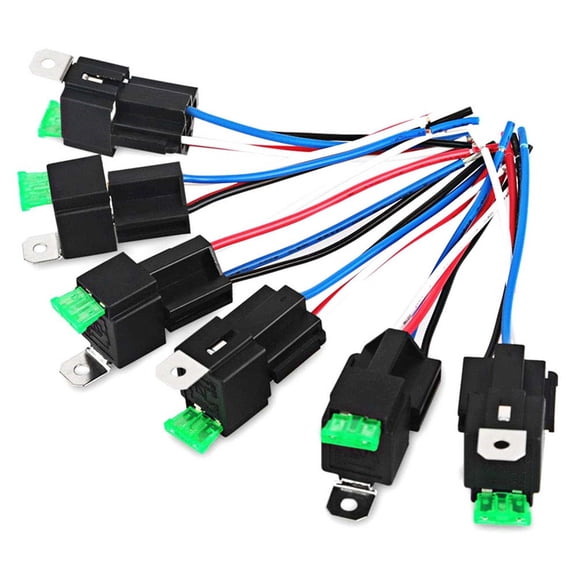Copper Terminal Auto Relay 30A Fused On/ Car Motor Relay 12V 4PIN