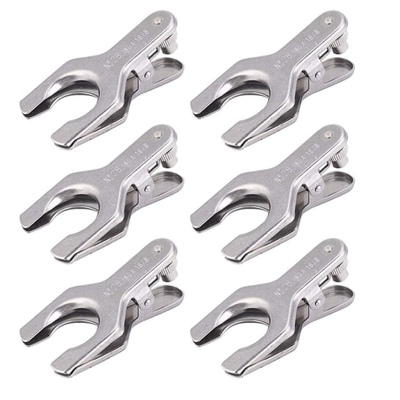 TOP! 6PCS Lab Clamp, Stainless Steel Pinch Clamp Beaker Holder Flask Metal Spherical Joint Model 28