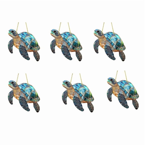 TOP! 6PCS Lucky Turtle Suncatchers for Window Hanging Sun Catchers Indoor Outdoor