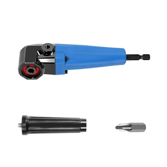 TOP! 90 Right Angle Extension Driver Drilling Adapter Screwdriver Hex Wrench Drill Bit Socket Holder Power Tool-Blue