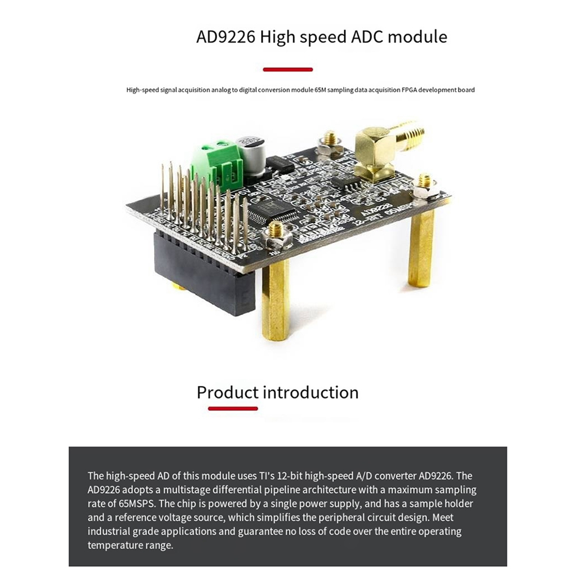 TOP! AD9226 High Speed ADC Module Signal Acquisition Analog to Digital Conversion PCB 65M Sampling FPGA Development Board