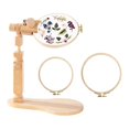 thumbnail image 1 of TOP! Adjustable Embroidery Hoop Stand with 2PCS 6In 7In Hoops, Solid Hand-Polished Natural Wood Holder for Sewing Projects, 1 of 4