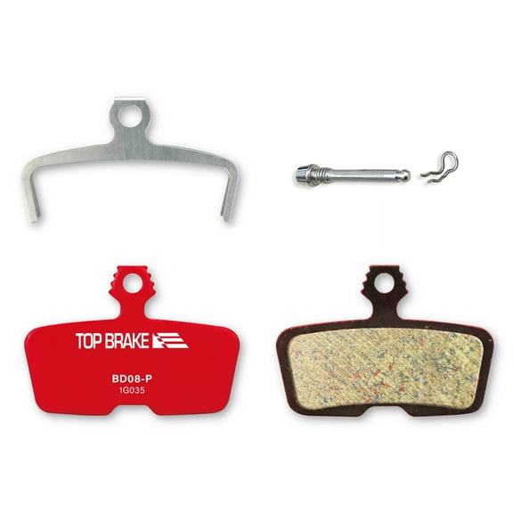 TOP BRAKE BD08 Disc Mountain Bike Brake Pads for AVID SRAM Code R/RE/RSC Guide RE | MTB, Downhill , Trail bikes|  Ceramic Compound , Silent option,Performance version, Red  (PIN Included)