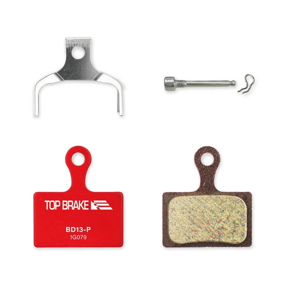 TOP BRAKE BD13 Disc Bike Brake Pads for SHIMANO XTR-M9100 Tektro HD-R310 R510 TRP-Hylex Flat Mount | Road bike,Gravel MTB| Ceramic Compound, Silent option, Performance version, Red (PIN Included)