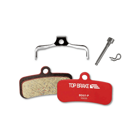 TOP BRAKE Disc Mountain Bike Brake Pads for SHIMANO Saint BR-M810/M820 XTR-M9120 Tektro TRP  | MTB, Downhill , Trail bikes|  Ceramic Compound , Silent option,Performance version, Red  (PIN Included)