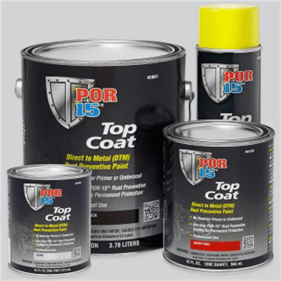 POR-15 INC 46804 Top Coat DTM Paint, 1 qt Can, White, Liquid, 30 to 60 min Curing