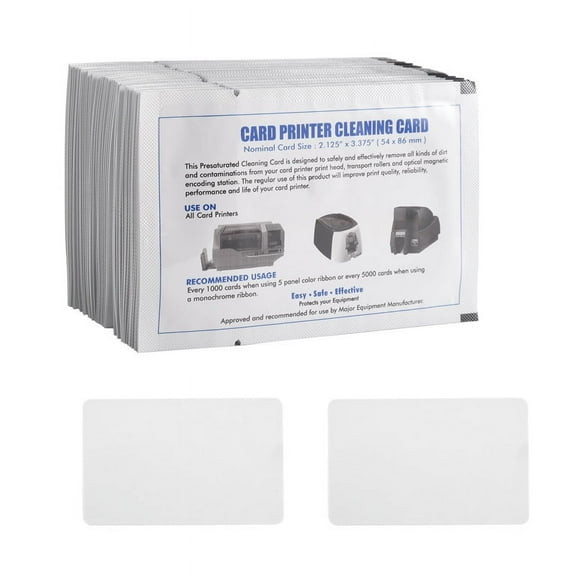 TOP! CR80 Card Reader Cleaning Cards, 50PCS Dual Side Cleaner, POS Swipe Terminal Cards