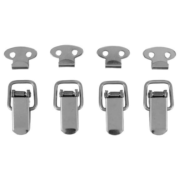TOP! Cabinet Silver Tone Spring Loaded Toggle Switch Latch Hasp 4 pcs
