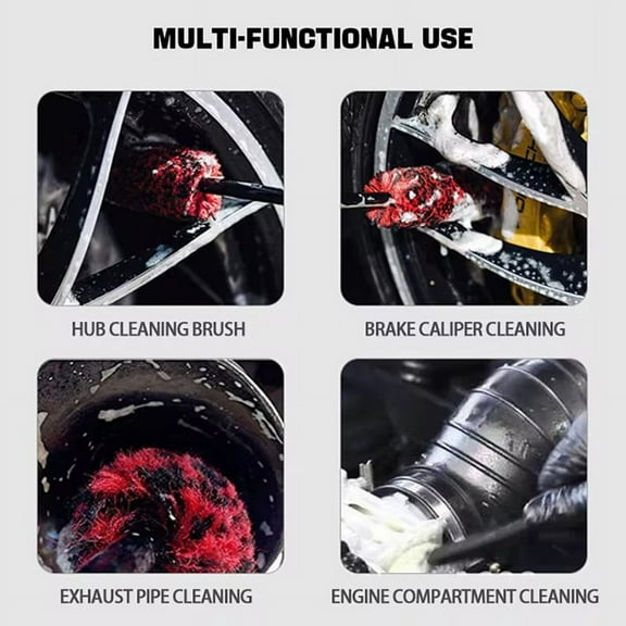 TOP! Car Wheel Brush Kit,Wheel Cleaning & Detailing for Vehicle Motorcycle Rim Fenders Engine Exhaust Tips