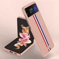 thumbnail image 1 of TOP SHE Case for 2021 SAMSUNG Galaxy Z Flip 3 5G Factory Unlocked Android Cell Phone (6.7 Inch), Hard Plastic Slim Lightweight Thin Classic Simple Stripe Cover Case (Pink B), 1 of 3