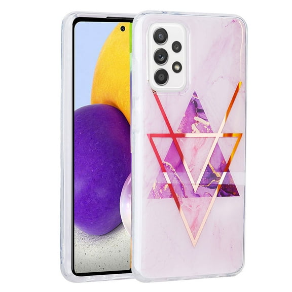 TOP SHE Case For Samsung A32 A52 5G A12 A42 A72 A21s,Shockproof Luxury Textured  Electroplated Slim Cover IMD Anti-Scratch Case For Samsung Galaxy A32 4G,Purple