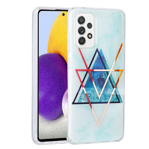 TOP SHE Case For Samsung A32 A52 5G A12 A42 A72 A21s,Shockproof Luxury Textured Electroplated Slim Cover IMD Anti-Scratch Case For Samsung Galaxy A32 5G,Blue