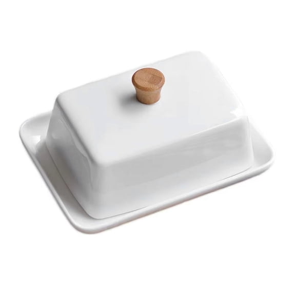 TOP! Ceramic Butter Dish with Sealed Lid for Kitchen Organization, Ideal Cafe, Fridge, Cake Shop & Baking Use Small