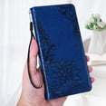 thumbnail image 1 of TOP SHE Compatible with iPhone 13 Pro Max Case,PU Pattern Embossed Card Slots Shockproof Magnetic Kickstand  Flip Wallet with Wrist Strap Cover.For iPhone 13 Pro Max,Darkblue, 1 of 8