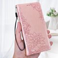 thumbnail image 1 of TOP SHE Compatible with iPhone 13 Pro Max Case,PU Pattern Embossed Card Slots Shockproof Magnetic Kickstand  Flip Wallet with Wrist Strap Cover.For iPhone 13 Pro Max,Rosegold, 1 of 8