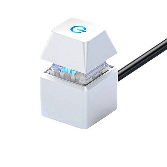 TOP! Computer Switch PC Motherboard External Start LED Light Power ON/ Square Button 2M Extension Cable White