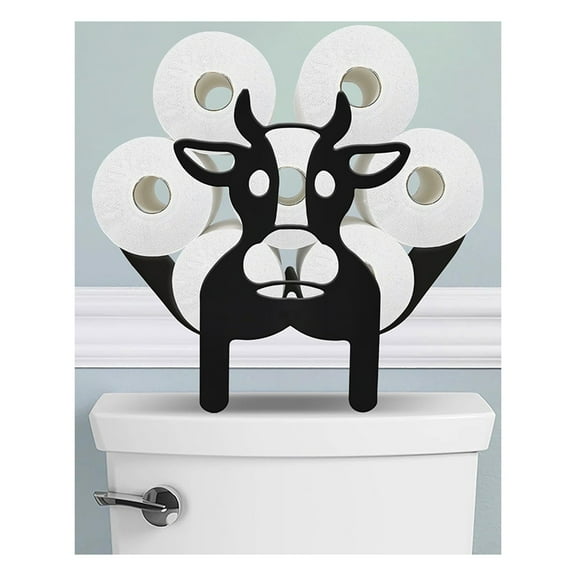 Cow Toilet Paper Holder Stand for Extra 8 Rolls, Funny Decorative Free Standing Toilet Paper Storage, Farmhouse Bathroom