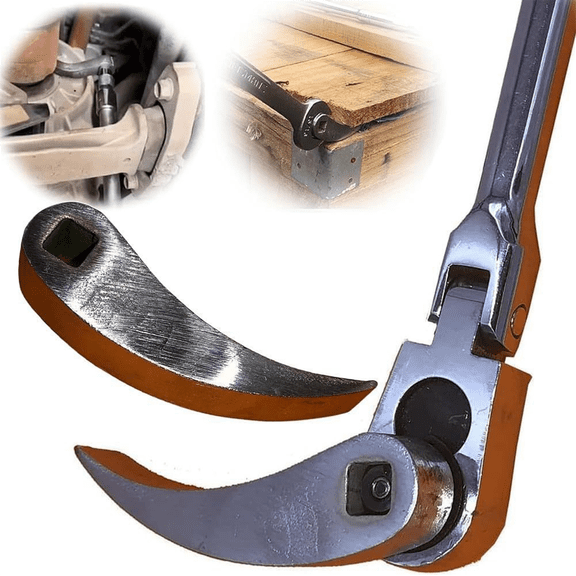 TOP! Crowbar Adapter Heads Tools, Adjustable Angle Drop Pry Bar Fits 3/8inch Ratchet, for Tight Spaces C