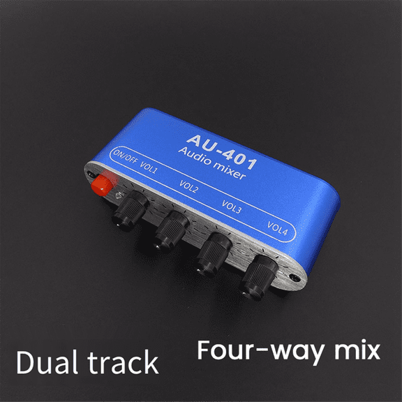 TOP! DC 5V-12V AU-401 Stereo Audio Mixer 4 Input 1 Output Individually Controls Board Sound Mixing DIY Headphones Amplifier