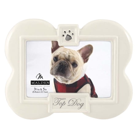 TOP DOG ceramic frame is perfect for a dog lover by Malden Designs - 3.5x5