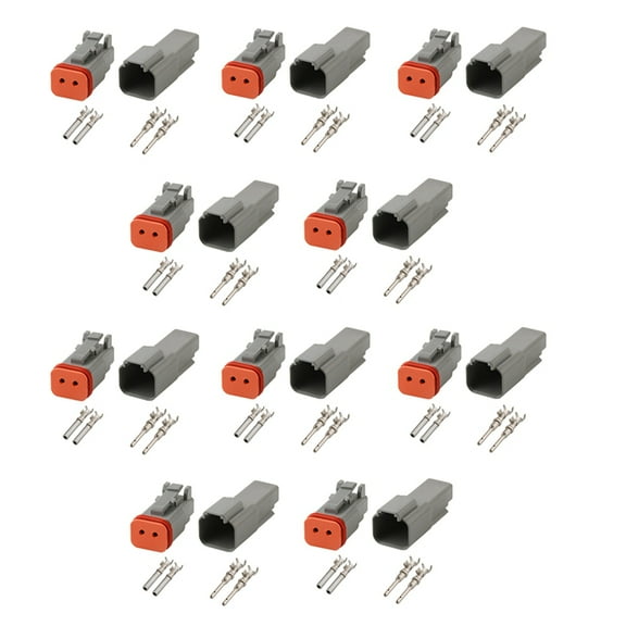 TOP! Deutsch DT 2-Pin Waterproof Electrical Connector,DT06-2S DT04-2P, Inlet Air Temperature Sensor Plug with Round Terminals