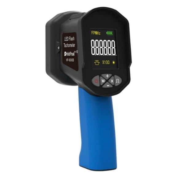 TOP! Digital Handheld Stroboscope 60-99999 FPM Non Contact Strobe Tachomete High Accuracy 0.001% LED Flash Tachometer Blue