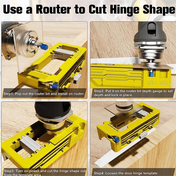 TOP! Door Hinge Template Router Removable Inserts Included Cabinet Jig Stable Fit for 3-5in Length