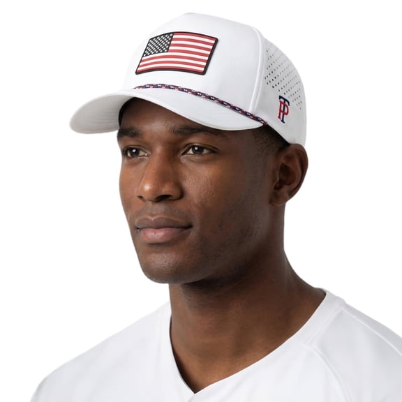 TOP-EX All-Weather Golf Flat Bill Snapback Hat, Waterproof TriProof Polyester, White, XL/XXL