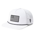 thumbnail image 1 of TOP-EX Golf Performance Waterproof Flat Bill Snapback Hat, TriProof Fabric, White, M/L, 1 of 5
